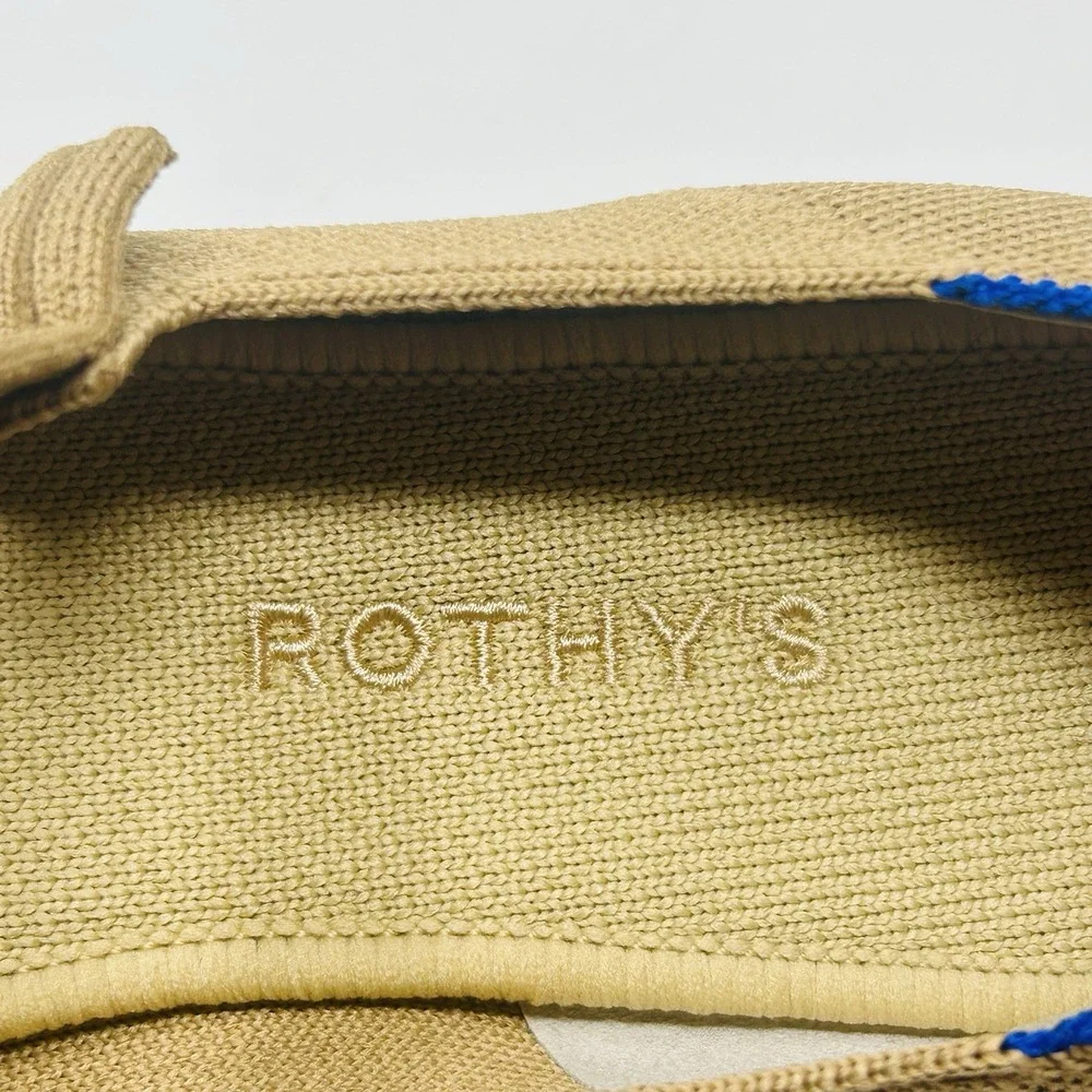 Rothy's The Square Mary Jane Ballet Flats Tan Brown 10 Neutral Minimalist